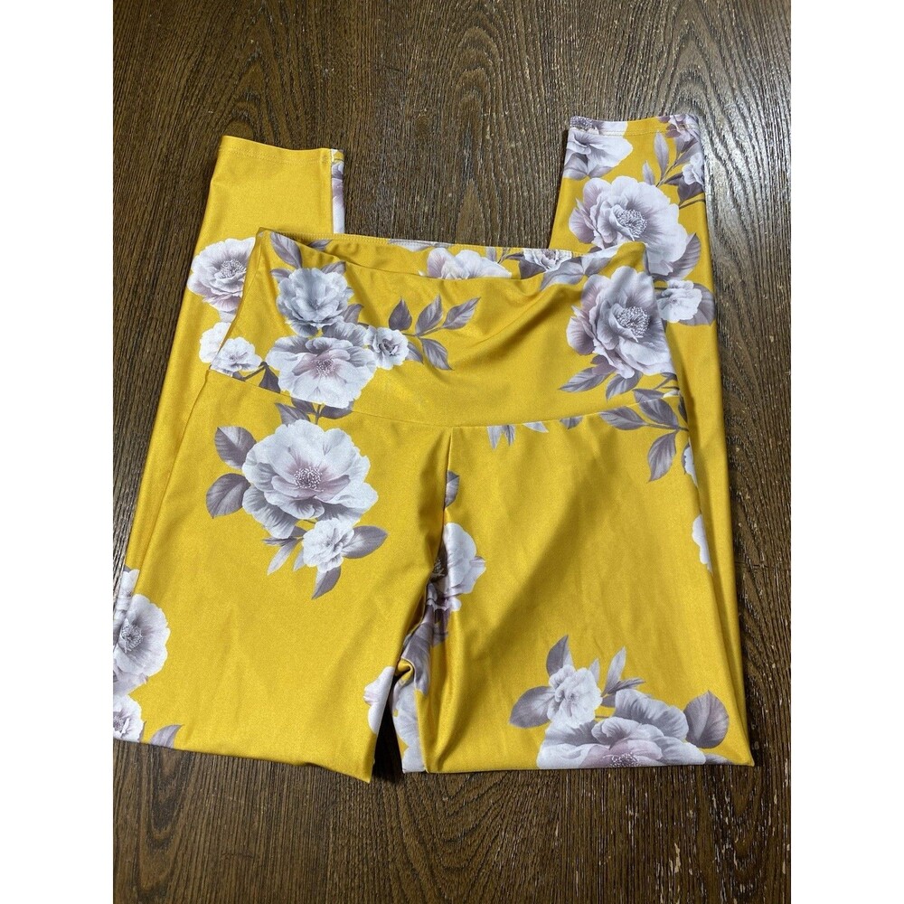 Onzie Flow High Basic MIDI leggings Golden floral print Women’s Size M/L